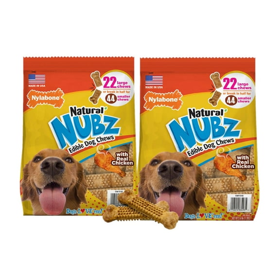 2 Pack | Nylabone NUBZ Dog Chews, 22 Count
