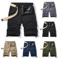 thumbnail image 2 of WREESH Men's Cargo Shorts Cargo Shorts Running Shorts Multiple Utility Pockets Elastic Waist Cotton Hiking Shorts Outdoor Workout Shorts Olive Green, 2 of 5