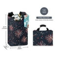 thumbnail image 2 of Yayeee Freestanding Laundry Hamper with Handle Collapsible Large Storage Basket for Clothes, Red and White Fireworks Pattern, 2 of 7
