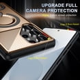 thumbnail image 3 of Allytechgroup Magnetic Case for Samsung Galaxy S24 Ultra with Ring Holder Kickstand, [Compatible with Magsafe] Hard PC Rugged Slim Lightweight Shockproof Protective Back Cover for Women Men, Gold, 3 of 8