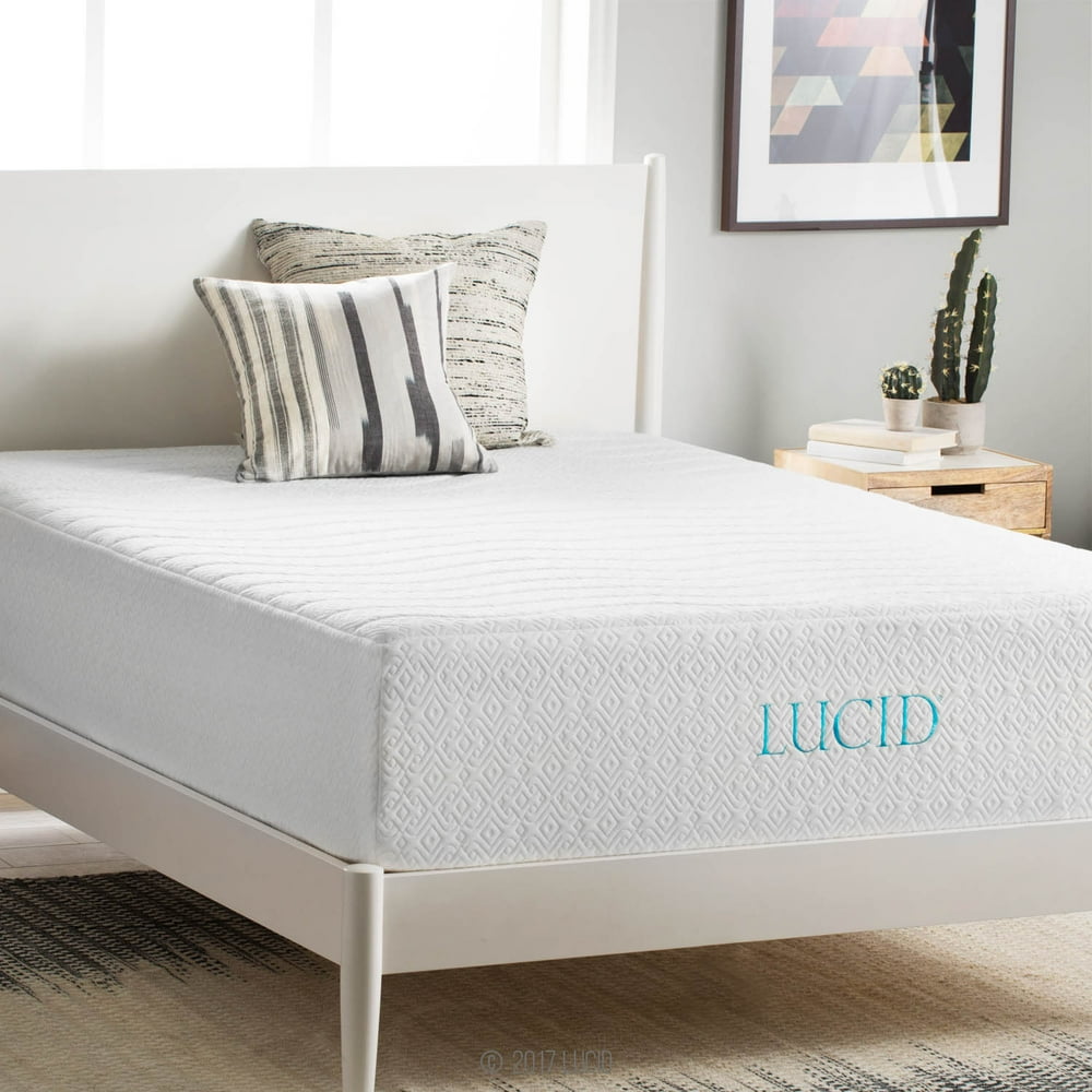 Lucid 14" Gel Memory Foam Mattress, Plush, Twin XL