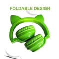 thumbnail image 4 of Auriculares Bluetooth para niños, auriculares inalámbricos/con cable con luz LED de oreja de gato, auriculares plegables con volumen limitado de 85 dB, micrófono incorporado, soporte FM/Micro SD/TF, p, 4 of 5