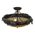thumbnail image 4 of Meyda Tiffany Greenbriar Oak 2 Light Semi-Flush Mount, 4 of 7