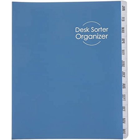Smead Desk File/Sorter, Monthly (Jan-Dec), 12 Dividers, Letter Size, Dark Blue (89286)