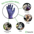 thumbnail image 6 of HandsOn Pet Grooming Gloves for Cats, Dogs, and Horses, Mono, Purple, Extra Large, 6 of 6