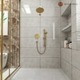 thumbnail image 4 of Retro Series 9 in. Rain Wall Mount Dual Shower Heads with 1.8 GPM without Tub Spout - Brushed Gold, 4 of 5
