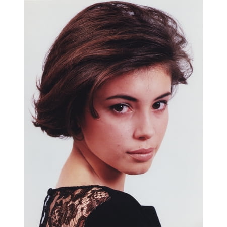 Jane March Close Up Portrait in Black Lace Long Sleeve Dress with Head
