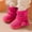 Hot Pink, variant on Tdoqot Girls Winter Boots Faux Fur Shearing- Ankle Boots Round Toe Cute Warm Snow Boots Coffee Size Little Kid 13