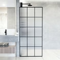 thumbnail image 2 of VIGO Mosaic 34 in. W x 74 in. H Framed Fixed Shower Screen Door in Matte Black with 3/8 in. (10mm) Fluted Glass, 2 of 12