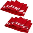 thumbnail image 1 of 2 piezas de tela de canalé a rayas para puños de 5,5 x 37 pulgadas, color rojo, para cinturas, cuellos y puños. Material para ribetes con línea negra., 1 of 9