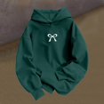 thumbnail image 4 of Norvella Womens Bow Graphic Hoodie Drawstring Hood Long Sleeve Kangaroo Pocket Relaxed Fit Pullover Hooded Sweatshirt Casual Top, 4 of 6