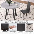 thumbnail image 5 of 2-Piece Modern Round Dining Table Set with 2 Black Chairs - Compact for Kitchen, Apartment & Terrace, 5 of 6