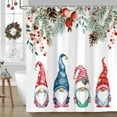 thumbnail image 6 of Farmhouse Christmas Gnome Shower Curtain Winter Holiday Bathroom Accessories Funny Cute Santa Claus Pine Tree Home Bathtub Decor New Year Fabric Shower Curtain Hooks Included 72X72IN, 6 of 6