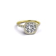 thumbnail image 2 of VS 6.50MM Moissanite Engagement Ring With Diamonds (1.21 ct Moissanite Weight, 1.8 ctw dew) Micro Pave Cathedral 14K Gold, 2 of 3