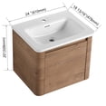 thumbnail image 2 of Noble House 24" Floating Bathroom Vanity with Ceramic Sink, Plywood Soft-Close Door, Rounded Edges, Imitative Oak, 2 of 18