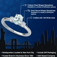 thumbnail image 2 of Gem Stone King 14K White Gold Sky Blue Aquamarine and White Moissanite Engagement Ring for Women | 0.95 Cttw | Oval 7X5MM | Gemstone March Birthstone | Size 9, 2 of 6