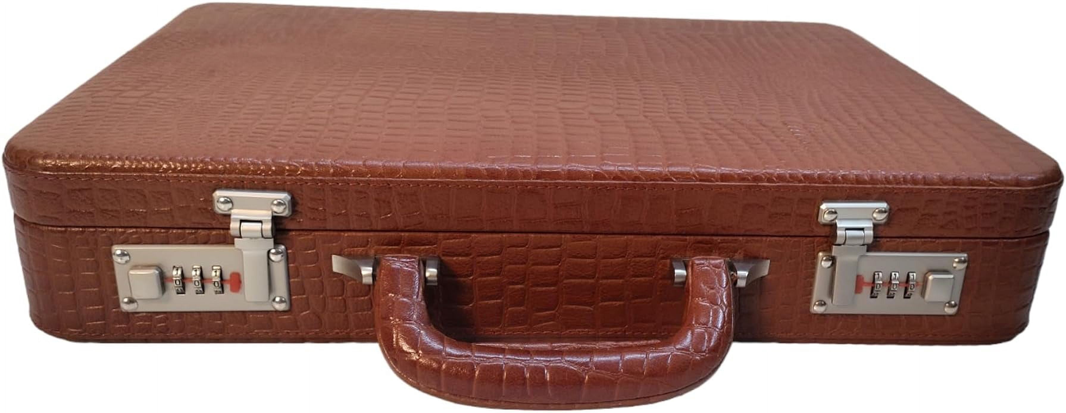 LINDSEY STREET Men's Leather Briefcase | Business Leather Handbag | Doctors Safety Kit Bag Leather Attache | Gift For Him