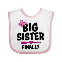 Inktastic Big Sister Finally with Bow and Arrow Girls Baby Bib