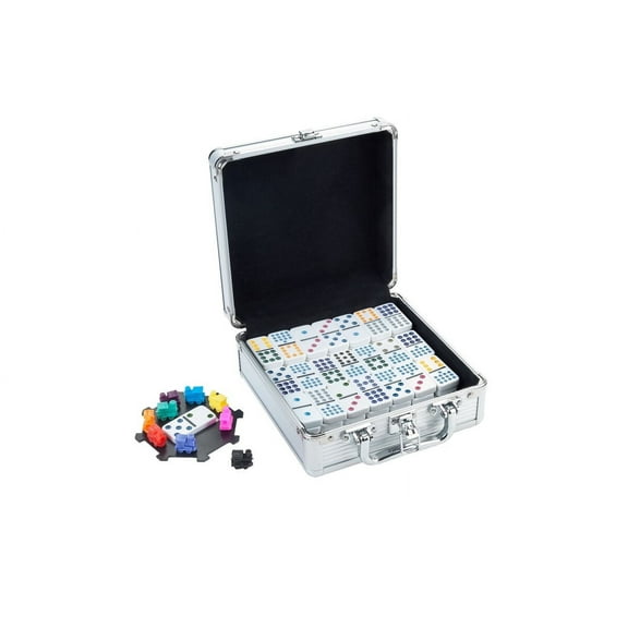 Longfield Games Mexican Train Double Twelve Dominoes in Aluminium Case