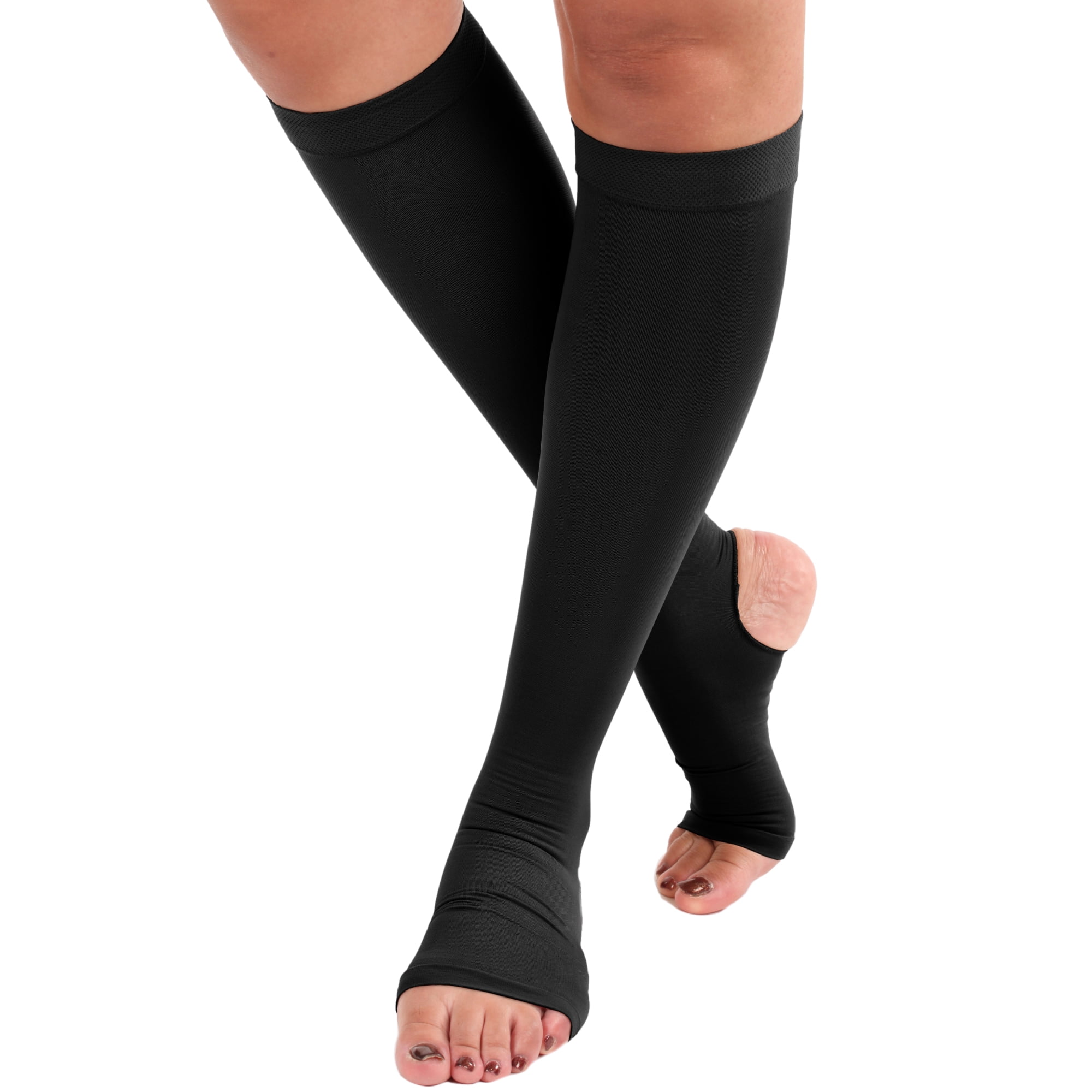 Plus Size Unisex Compression Socks for Swelling, DVT 2030mmHg Black