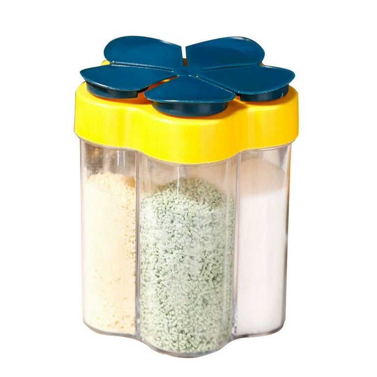 Spices Container with 5ml Glass with Child Proof Lids Five In One Seasoning  Bottle With Label Sealed Proof Flip Lid Seasoning Jar Kitchen Seasoning