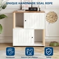 thumbnail image 3 of Multi-Functional Cat Litter Box Enclosure,Double Layer Litter Cabinet with 2 Litter Mat and Sisal Scratching Post,Hidden Cat Washroom,Dog Proof, End Table for Indoor Cats, 3 of 7