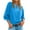 Blue, variant on Women's Half Button Placket Sweater Solid Color Bell Sleeve Pullover Elegant Trendy Knit Top