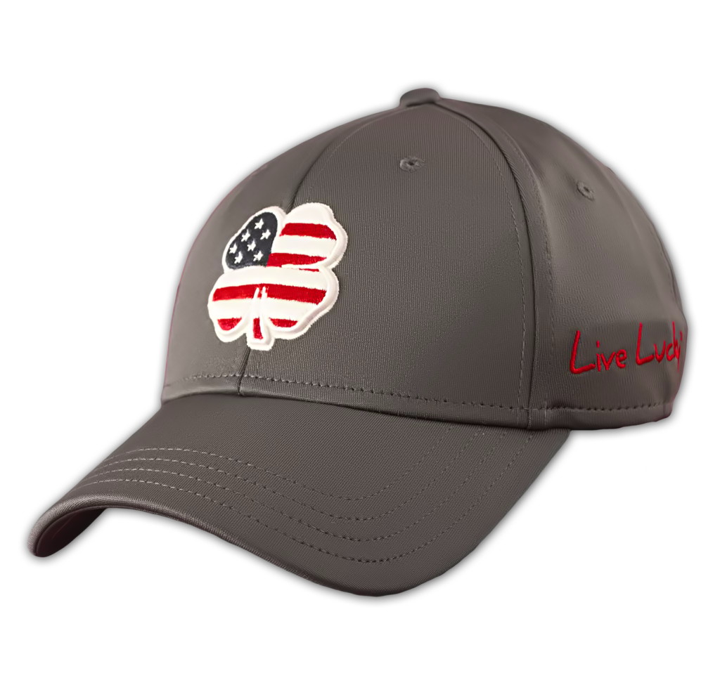 Light Gray or Black Trucker Hat Good Luck Red Tiki on Black /& White