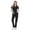 Black, variant on Women’s Medical Scrub Set – Stretch V-Neck Top & Cargo Pant Nurse Uniform with 8 Pockets