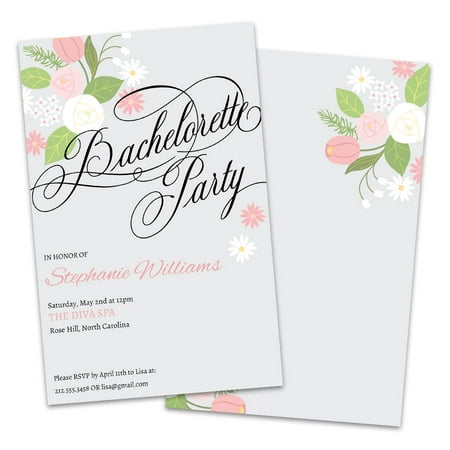 Personalized Floral Script Bachelorette Party