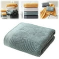 thumbnail image 2 of 1 Pc Bath Towel Striped Weave Cotton Super Soft Highly Absorbent Summer Bath Towels Soft Plush Jacquard Luxury Bath Towels, Quick Dry Towel for Bathroom, 13.7x29.5 Inch, Green, 2 of 9