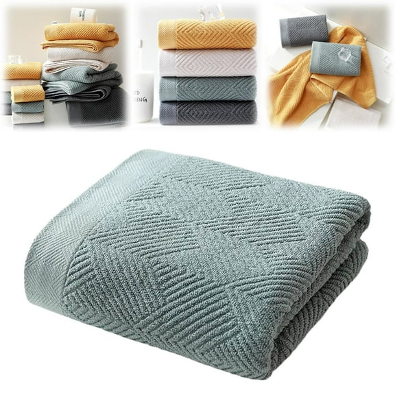 Green Cotton Towel, Soft Highly Absorbent Commercial Bath Towel for Gym Hotel Spa Home, Quick-Dry 600 GSM Plush Spa Towel, 13.7"x29.5", 100% Cotton