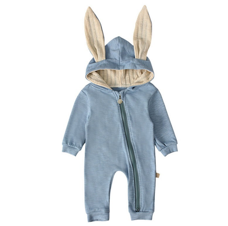 Baby Boys Girls Rabbit Ear Carrot Warm Fleece Rompers Winter Autumn Clothes #Z 
