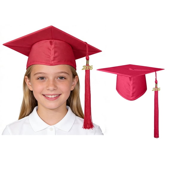 Graduation Caps for Kids Red Graduation Cap with Tassels 2026 Graduation Celebration
