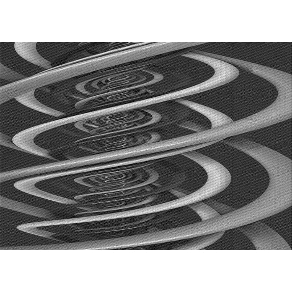 Ahgly Company Machine Washable Indoor Rectangle Transitional Charcoal Black Area Rugs, 7' x 10'