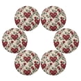 thumbnail image 3 of Round Placemat Heat Resistant & Wrinkle-Free Dining Table Decor Placemat For Home & Weddings Red Embroidery, 3 of 7