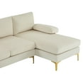 thumbnail image 4 of Zimtown Convertible Sectional Sofa,U Shaped Couch with Double Reversible Chaise, Soft Linen Fabric Sectional Couch with Metal Feet Beige, 4 of 10