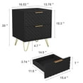 thumbnail image 5 of Kadyn Bedroom Nightstand with 2 Drawers, Mid Century Modern Nightstand Set of 2, Bedside Table Night Stands for Bedrooms, Living Room, Black, 5 of 12