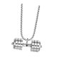 thumbnail image 5 of Colgante con mancuernas,Colgante con mancuernas para decoración de fiestas de hombres,Collar con barra minimalista decorativo para festivales,Joyas Fitness Regalos de Moda Carnaval Plata, 5 of 8