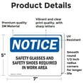 thumbnail image 2 of (2 Pack) Safety Glasses And Safety Shoes Required OSHA Notice Sign, 2 of 7