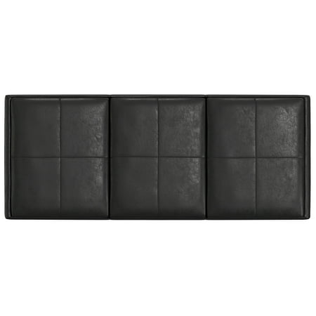 Simpli Home - Avalon 42 inch Wide Contemporary Rectangle Storage Ottoman - Distressed Black