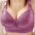 thumbnail image 3 of Bigersell Sports Bra Women Embroidered Comfortable Breathable Bra Underwear No Underwire Short Size Wireless Bra for Female, Style 9185, Purple 44B, 3 of 8