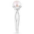thumbnail image 3 of ANGARA Japanese Akoya Cultured Pearl Crossover Shank Engagement Ring in 14K White Gold for Women | June Birthstone, Birthday, Anniversary, Jewelry Gift for Women | Pearl Ring, 3 of 9