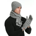 thumbnail image 3 of Moocorvic Gifts for Women Beanie Hat Scarf Gloves Set of 3, Winter Warm Long Scarf Neck Warmer Touchscreen Gloves(Gray), 3 of 8