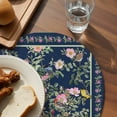 thumbnail image 3 of Navy Blue Flowers Round 13 Inch Placemats Set of 8, Spring Floral Elegant Pastoral Botanical HeatResistant Non Slip Place Mats for Dining Table, Wipeable Braided Kitchen Table Mats for Housewarming, 3 of 9