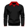 thumbnail image 2 of Mens Sweatshirts Long Sleeve Collared Golf Shirts Casual Color Block Pullover Comfort Basic Lapel Business Work Fall Tshirts Tops, 2 of 4