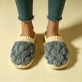 thumbnail image 6 of Viluyesy Womens Scuff Slippers Braided Fuzzy Plush Corduroy Trim Closed Toe Non Slip Warm Indoor House Slides Gray Size 9-10, 6 of 6