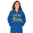 thumbnail image 3 of Finish Strong Bible Scripture Quote Unisex Fleece Graphic Zip Up Hoodie Brisco Brands 5X, 3 of 6