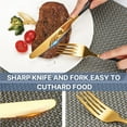 thumbnail image 4 of 24 Pieces Flatware Set,Stainless Steel Flatware Set with Silverware Holder Spoons Forks Knives,Utensils Set Service for 6,Gold Mirror Polished and Matte Pink Painted (Black)…, 4 of 9