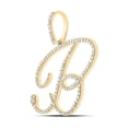 thumbnail image 2 of 10kt Yellow Gold Womens Round Diamond B Initial Letter Pendant 3/4 Cttw, 2 of 2